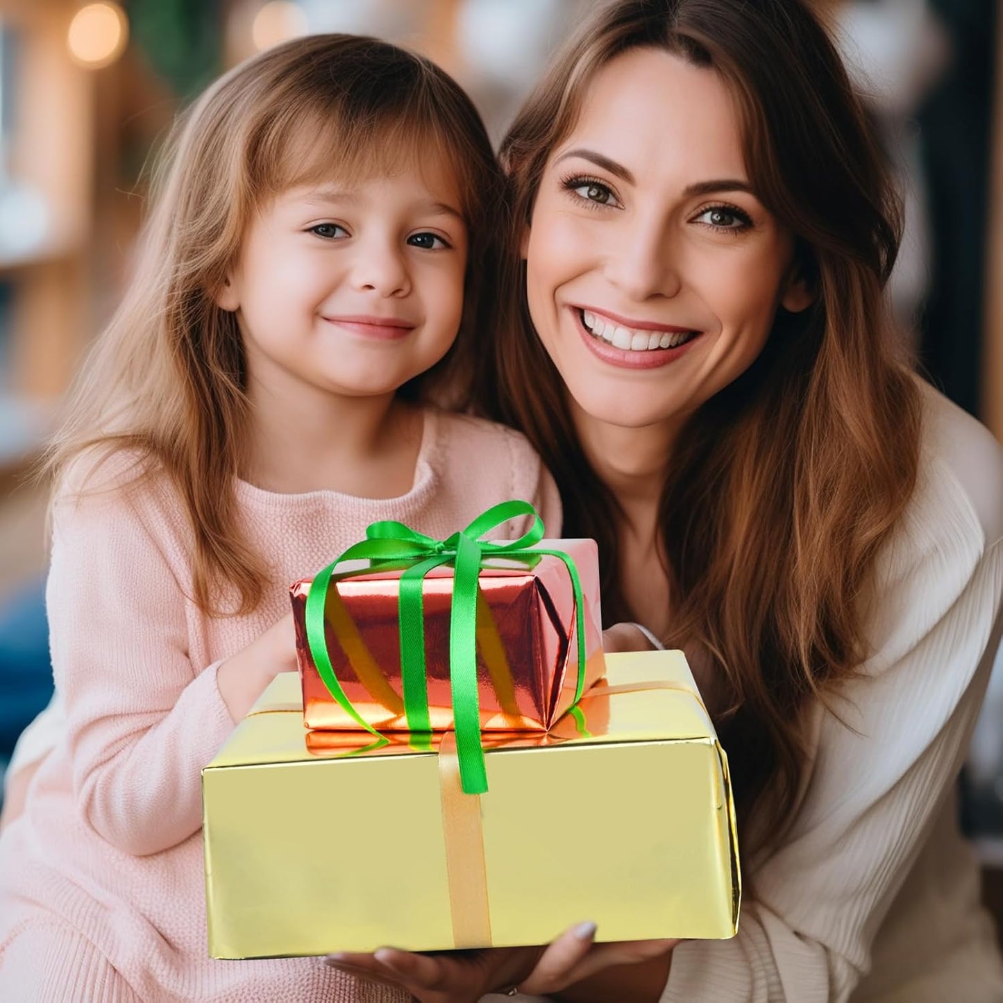 KMER LIFE Metallic Wrapping Roll (Gold) - 17 x 394 Inch, Premium Gift Wrapping for Birthday, Wedding, Christmas, Parties