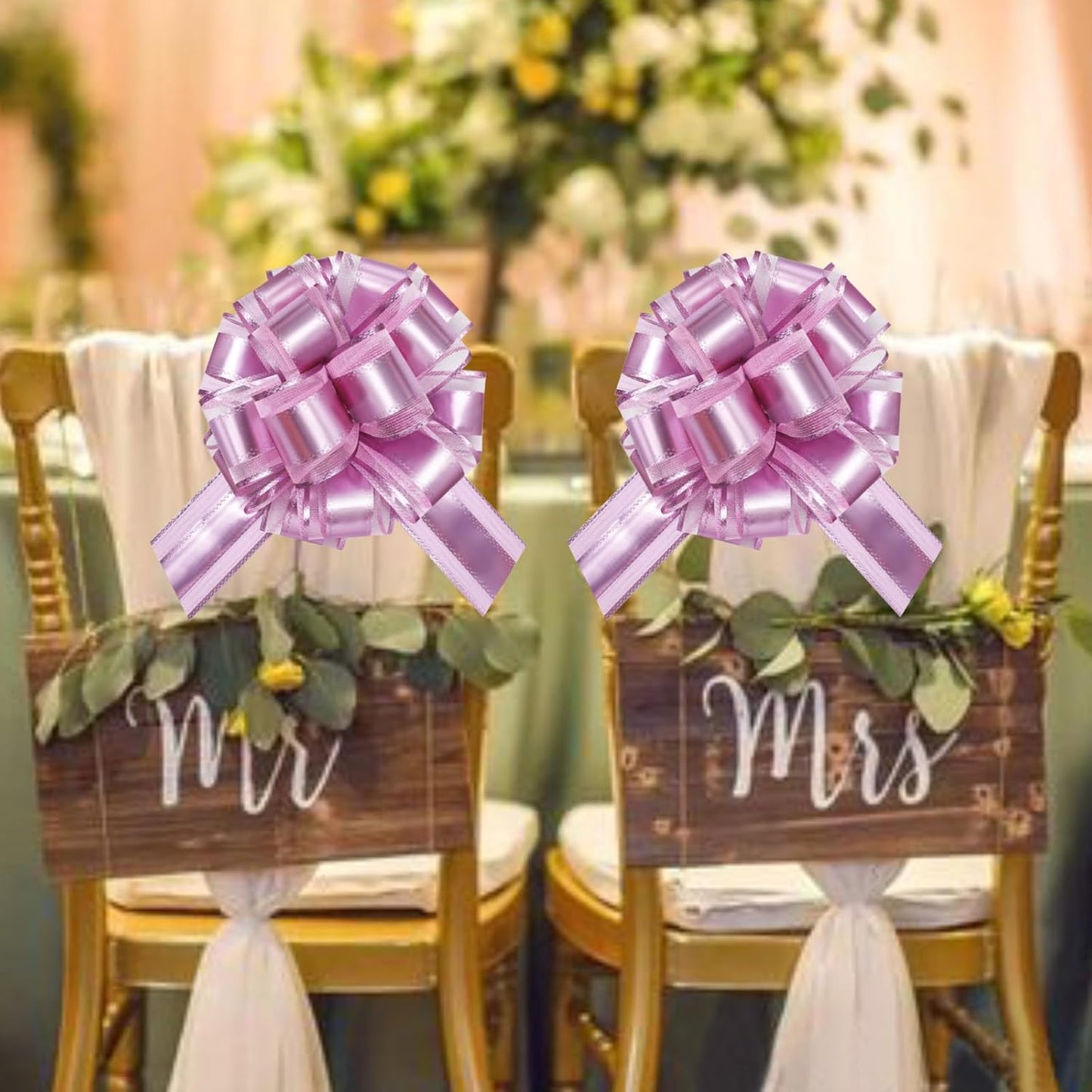 7 Pieces Large Pull Bows, 6 inche, Big Bow for Gift Wrapping, Christmas Party Birthday Gift, Wedding Baskets,Valentine's Day Gift Decorations, Flower Decoration (Pink)