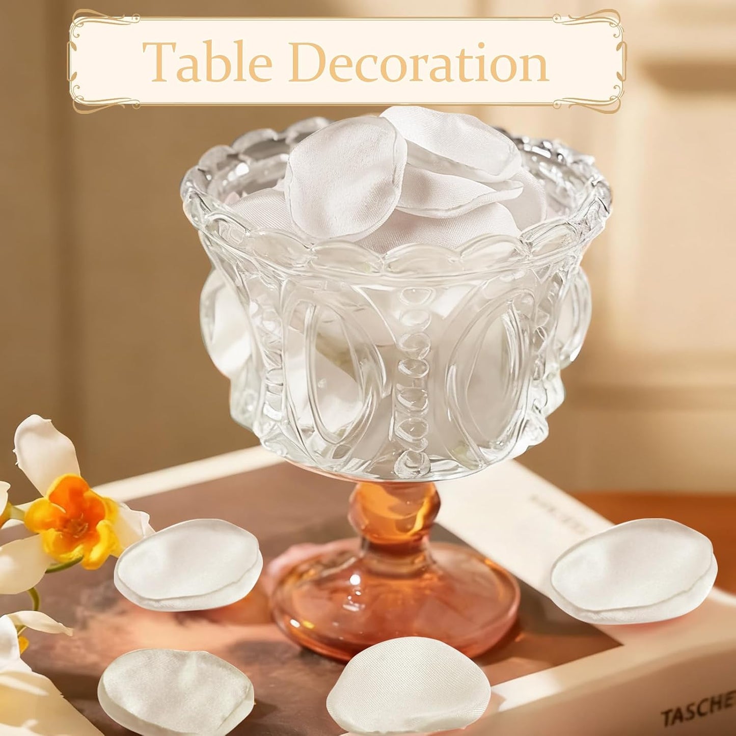 300pcs Silk Rose Petals Ivory - Faux Flower Petals for Wedding Decoration, Table Centerpieces, Party Confetti, Romantic Night, and Bridal Events