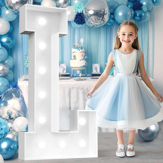 Ledido 4FT Marquee Light Up Letters, Cool White Light Up Letters Large Marquee Letter for Party Decorations, Mosaic Letter L for Balloons, Wedding Birthday Graduation Decor