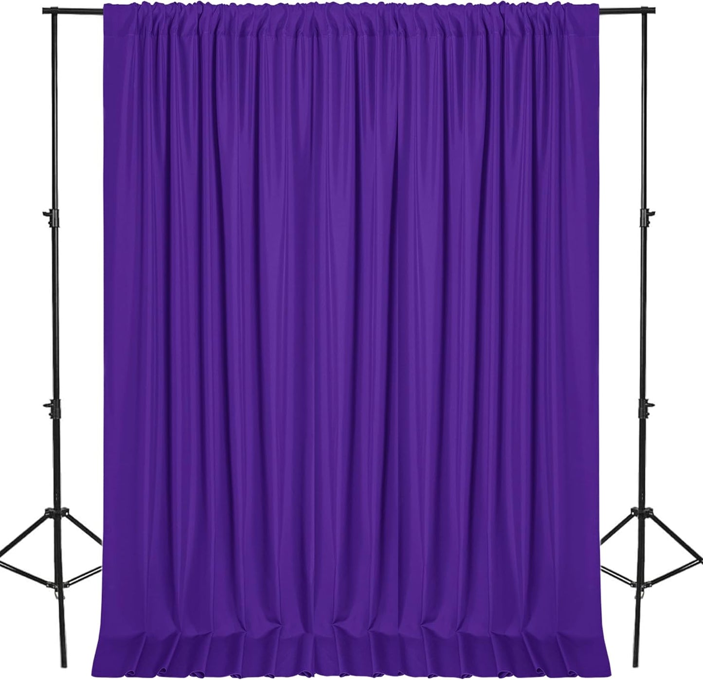 DWCN 10x7 FT Backdrop Curtains for Parties, Photography Backdrop Drapes with Rod Pockets for Wedding Decorations Stage Birthday Family Gatherings, 2 Panels 5ft x 7ft, Purple