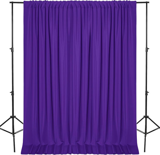 DWCN 10x10 FT Backdrop Curtains for Parties, Photography Backdrop Drapes with Rod Pockets for Wedding Decorations Stage Birthday Family Gatherings, 2 Panels 5ft x 10ft, Purple