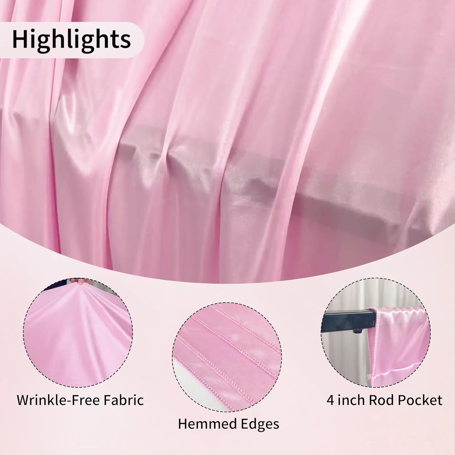30x10ft Backdrop Curtains for Parties, 6 Panels 5x10ft Photography Backdrop Curtain with Rod Pocket,Backdrop Polyester Background Drapes,Wedding Backdrop Drapes for Birthday Baby Shower Home Decor