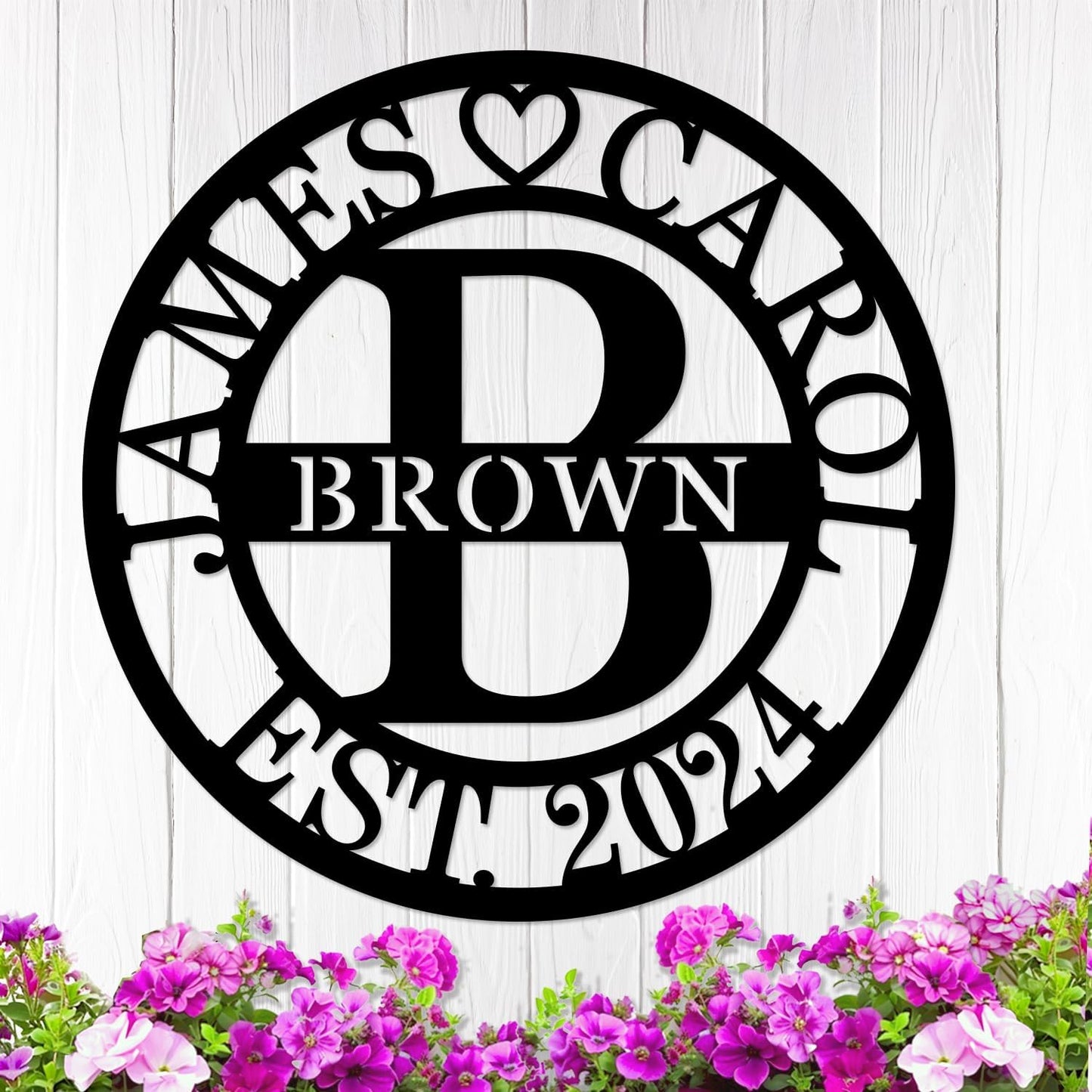 Personalized Custom Split Letter Family Name Sign, Large Metal Decor, Established Sign, Anniversary Wedding Gift