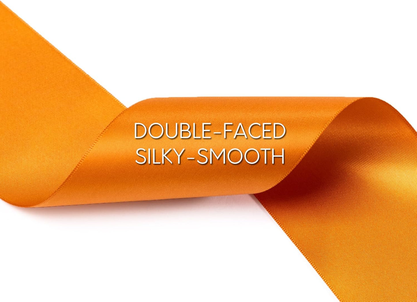 Satin Ribbon 2.5 Inch Double-Faced Ginger Polyester Ribbons 25 Yards for Crafts Flower Bouquet Gift Wrapping Wedding Invitation