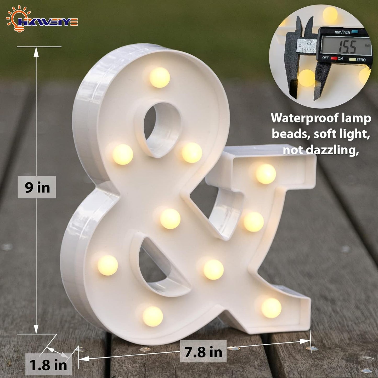 HXWEIYE Light Up Letters LED Marquee Sign 26 Alphabet and 10 Number Big Lights for Party Birthday Bar Battery Powered Christmas Decor (Warm White)