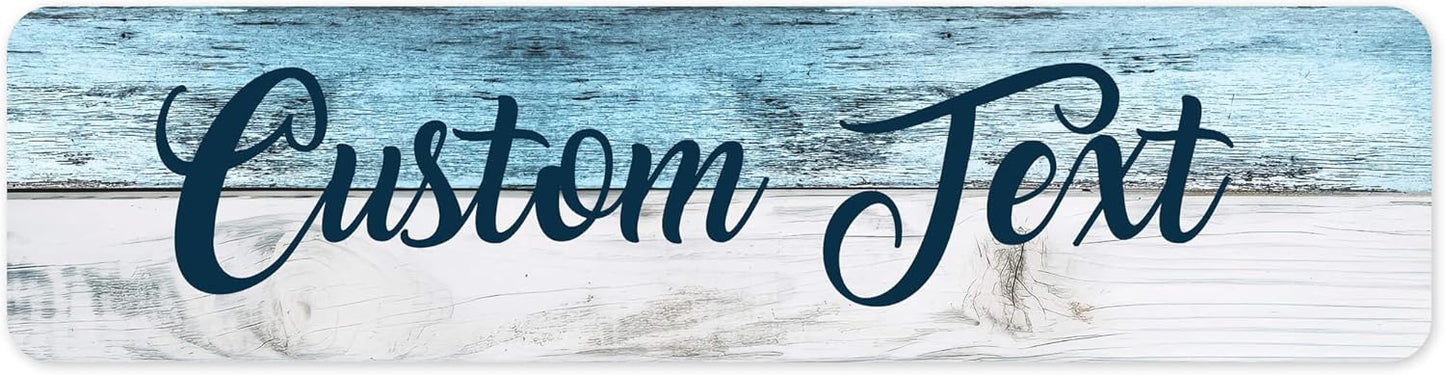 Custom Sign, Custom Street Sign, 11 Font Colors, 13 Font Styles, 4 Hole Options, 22 Sizes, 8x32 Inches, Rust Free DiBound, Fade Resistant, Made in USA by My Sign Center (Coastal)