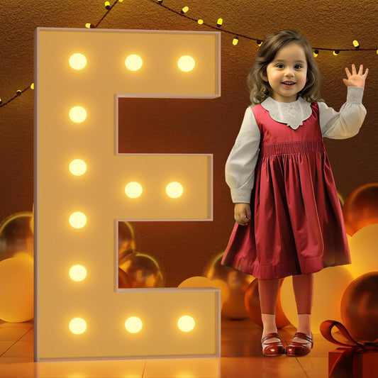Marquee Letters 4 Feet Tall Large Light Up Letters E Happy Birthday Decorations Wedding Engagement Party Decor Yellow Light Birthday Decorations Balloon Arch Kit Foam Sign E