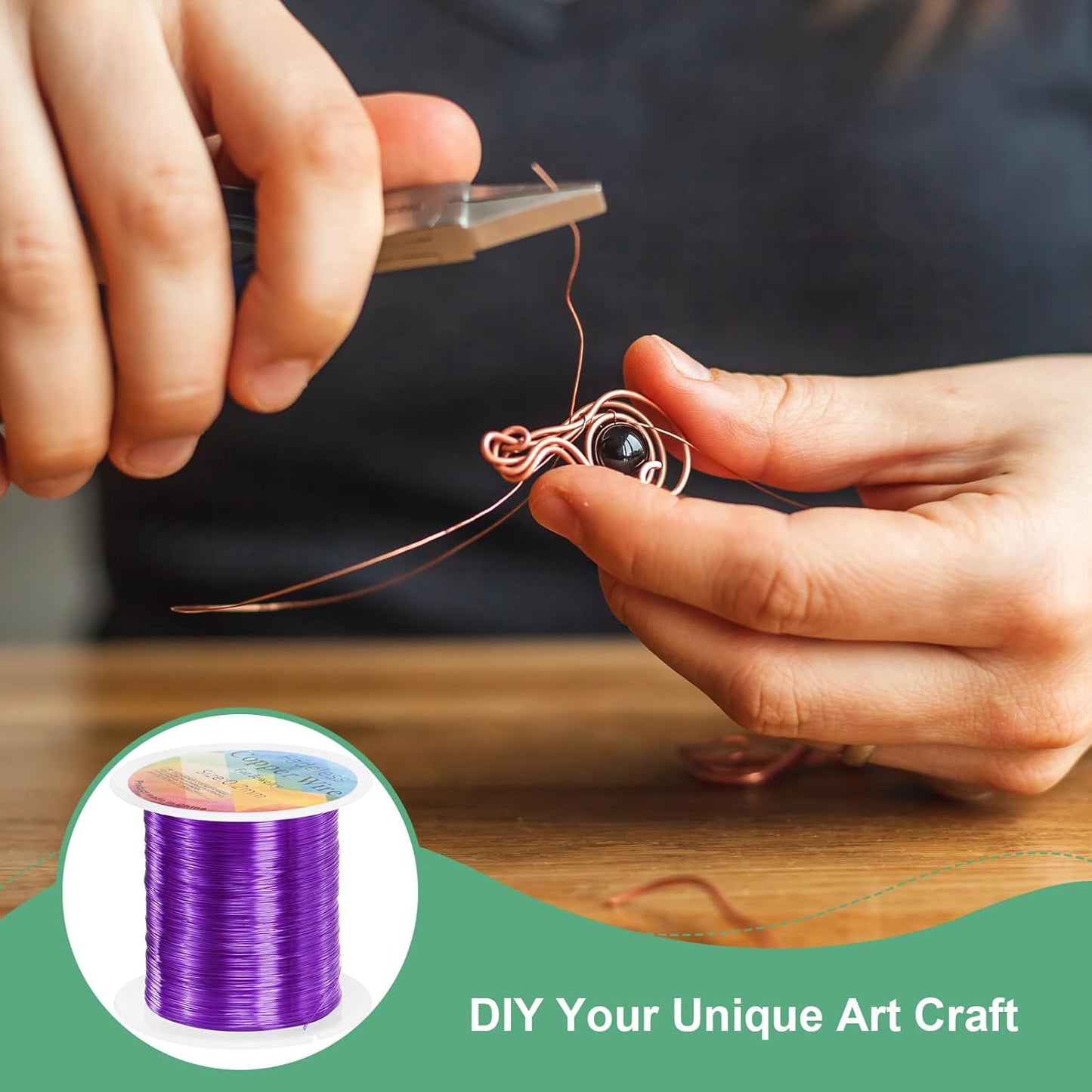 0.2mm Jewelry Wire, 32 Gauge 328FT Craft Wire Copper Beading Wire for Jewelry Making/Planting/Weaving/DIY Crafting, Soft Metal Wires [100M, Purple]
