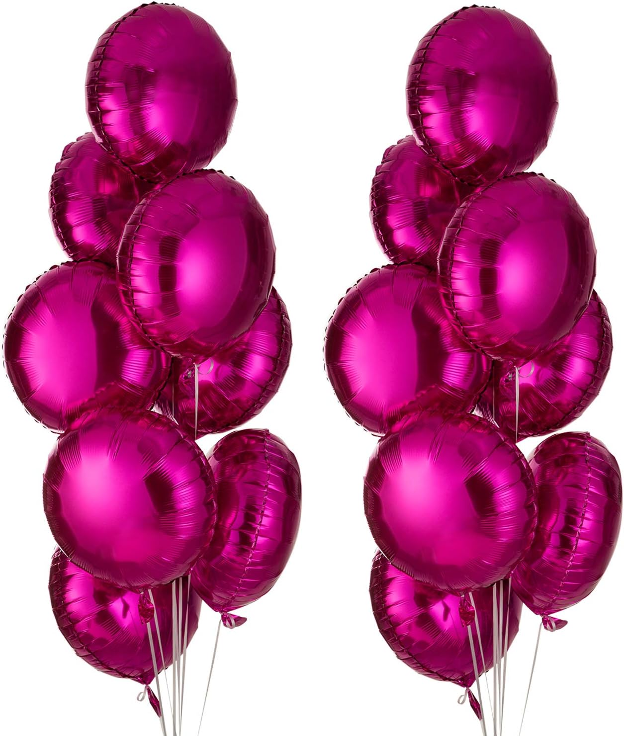 Hot Pink Round Balloon 18 Inches Foil Balloons Mylar Helium Balloons for Birthday Party Wedding Baby Shower Decorations, Pack of 20