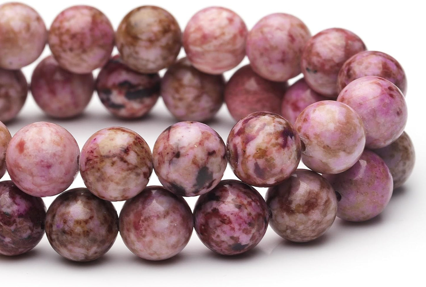 6mm Natural Stone Beads for Jewelry Making,Pink Imperial Turquoise Polished Smooth Round Gemstone Beads for Bracelet Necklace 15 Inch