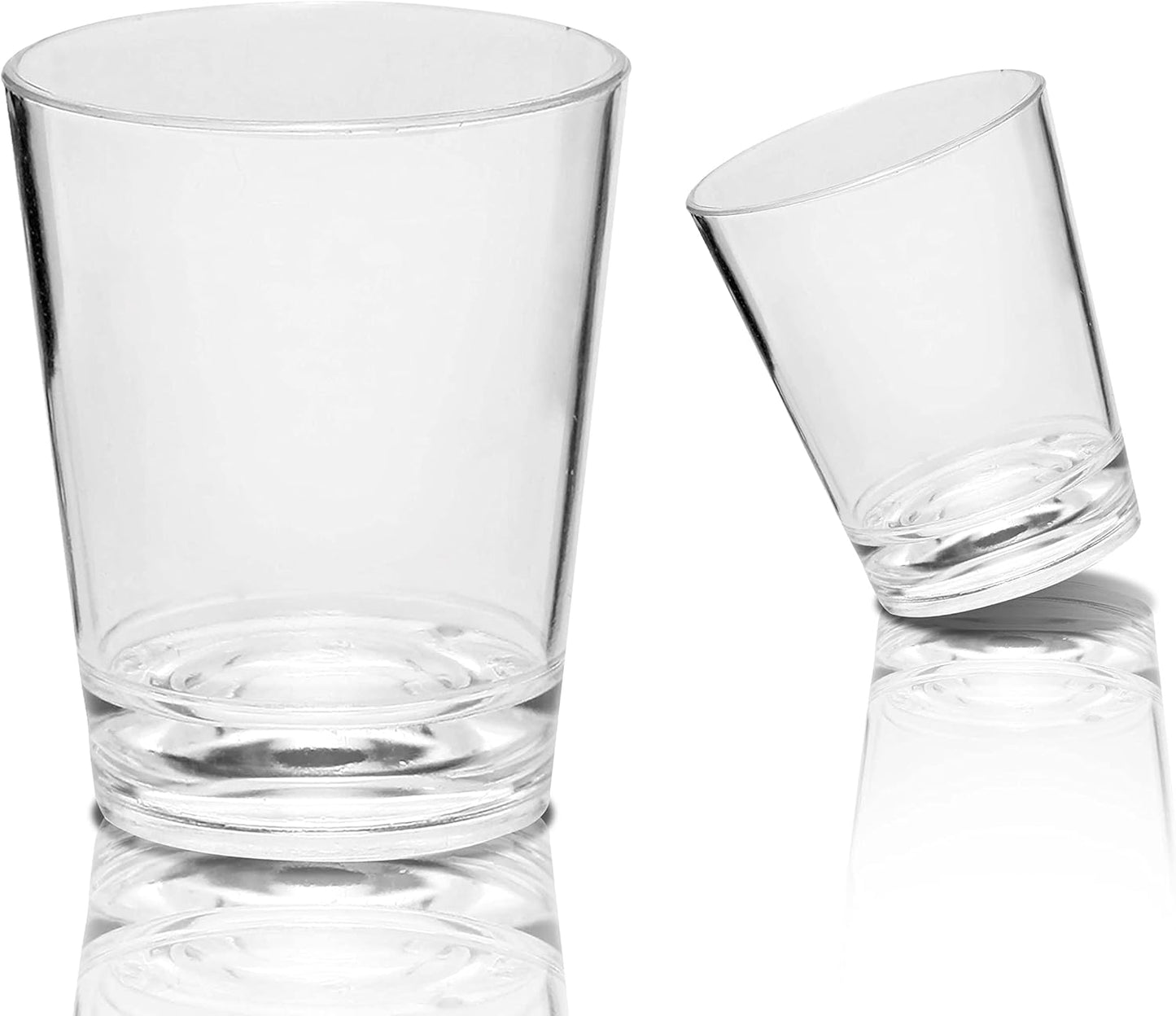 DISCOUNT PROMOS Translucent Plastic Shot Glasses 1.5 oz. Set of 10, Bulk Pack - Acrylic, Great for Wedding, Party, Birthday, Gifts - Clear