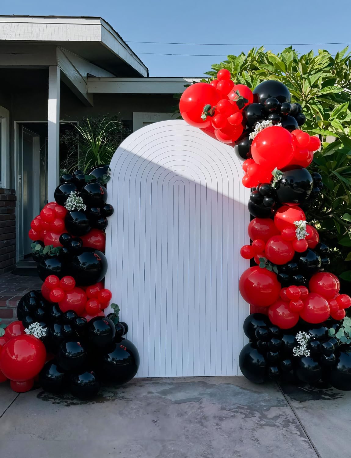 Red and Black Balloons - 12 Inch Red Black Latex Balloons Glitter Confetti Balloon Party Balloon for Racing Car Poker Card Casino Party Decorations, Birthday Wedding Party Supplies