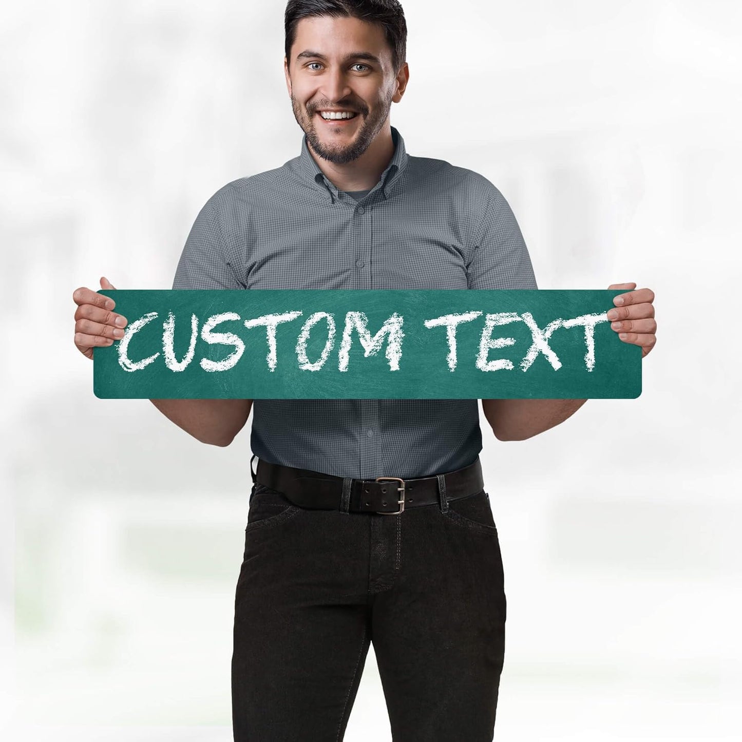 Custom Sign, Custom Street Sign, 11 Font Colors, 13 Font Styles, 4 Hole Options, 22 Sizes, 6x30 Inches, Rust Free DiBound, Fade Resistant, Made in USA by My Sign Center (Chalkboard Green)