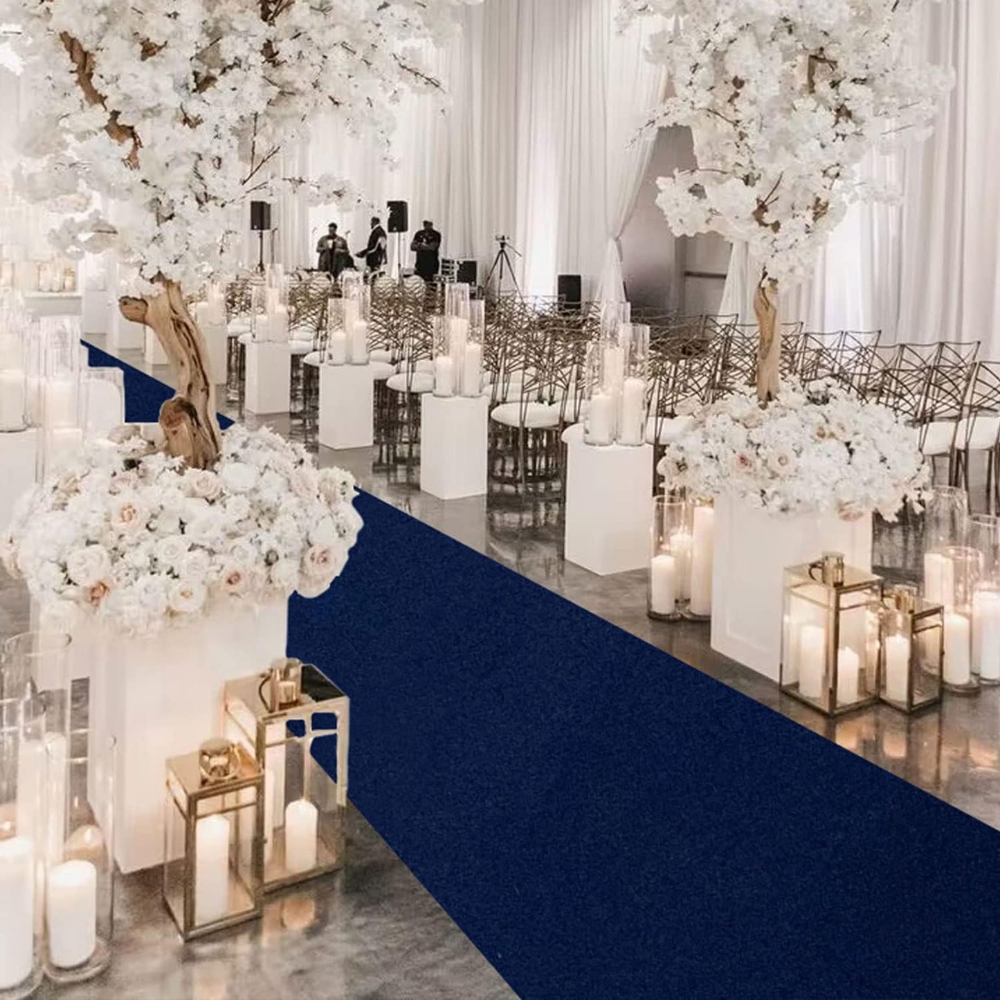 MODFUNS Aisle Runner for Wedding Navy Blue 4x15FT Aisle Runner Wedding Vintage Carpet Runner for Party Navy Carpet Rug for Hallway Celebration Carpet Rug Velvet Wedding Party Aisle Runway