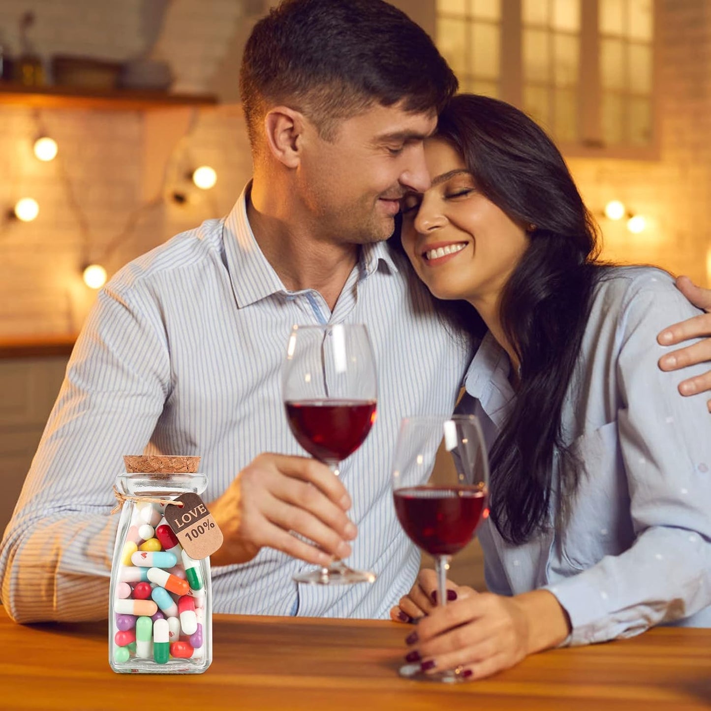 Valentines Day Gift for Boyfriend Girlfriend -Capsule Letters Message in a Glass Bottle for Birthday Anniversary Valentines Mothers Day Gifts (Style2-80pcs)