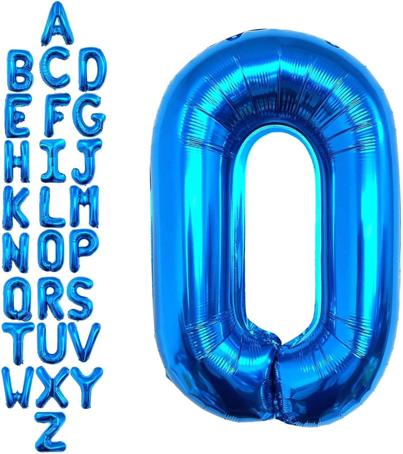40 Inch Blue Letter O Balloons, DIY Phrase Foil Alphabet Letter O Balloons DIY Word O Banner for Birthday Anniversary Celebration Graduation Party Supplies Decoration