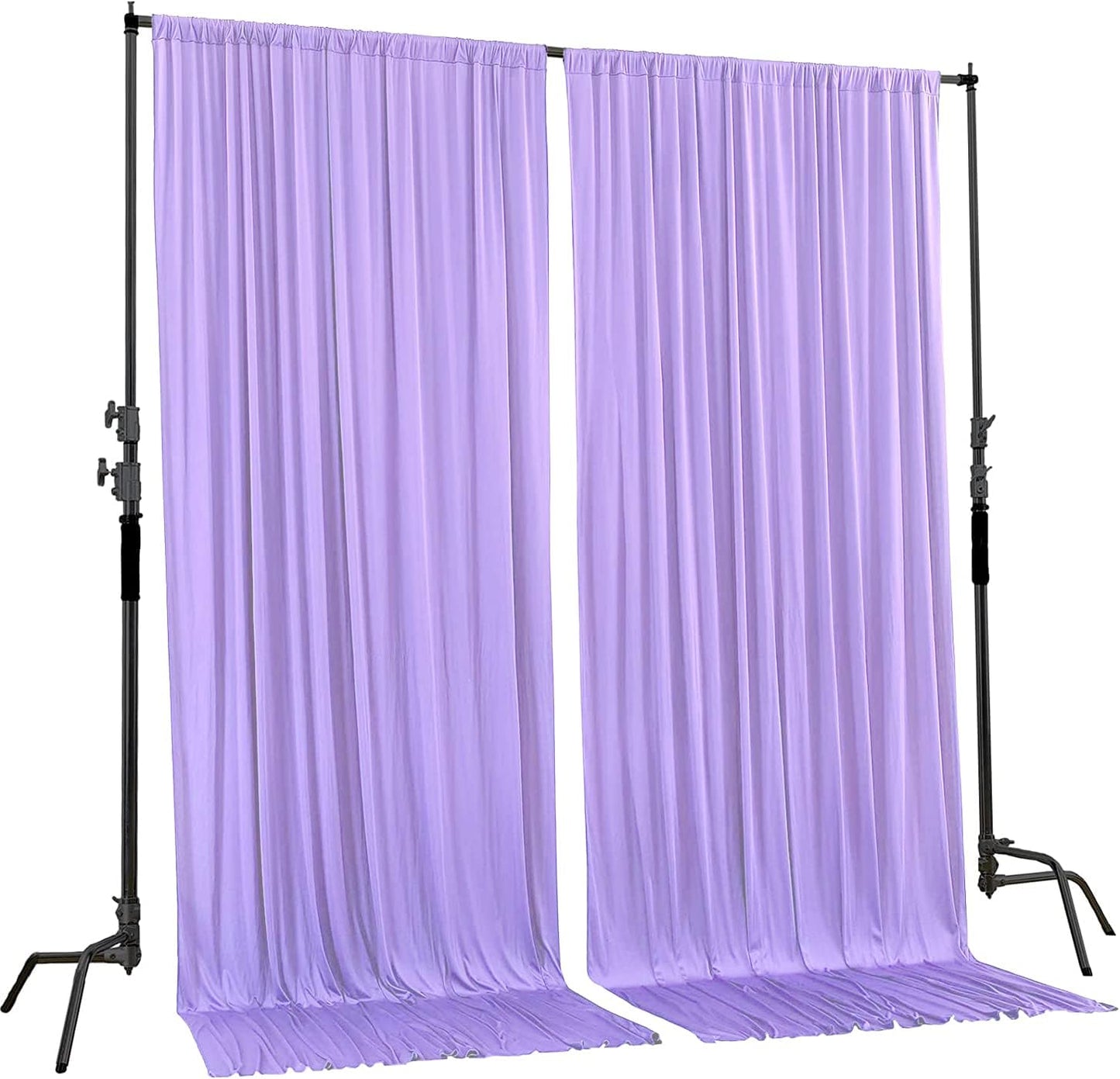 AK TRADING CO. 10 feet x 8 feet IFR Polyester Backdrop Drapes Curtains Panels with Rod Pockets - Wedding Ceremony Party Home Window Decorations - Lavender