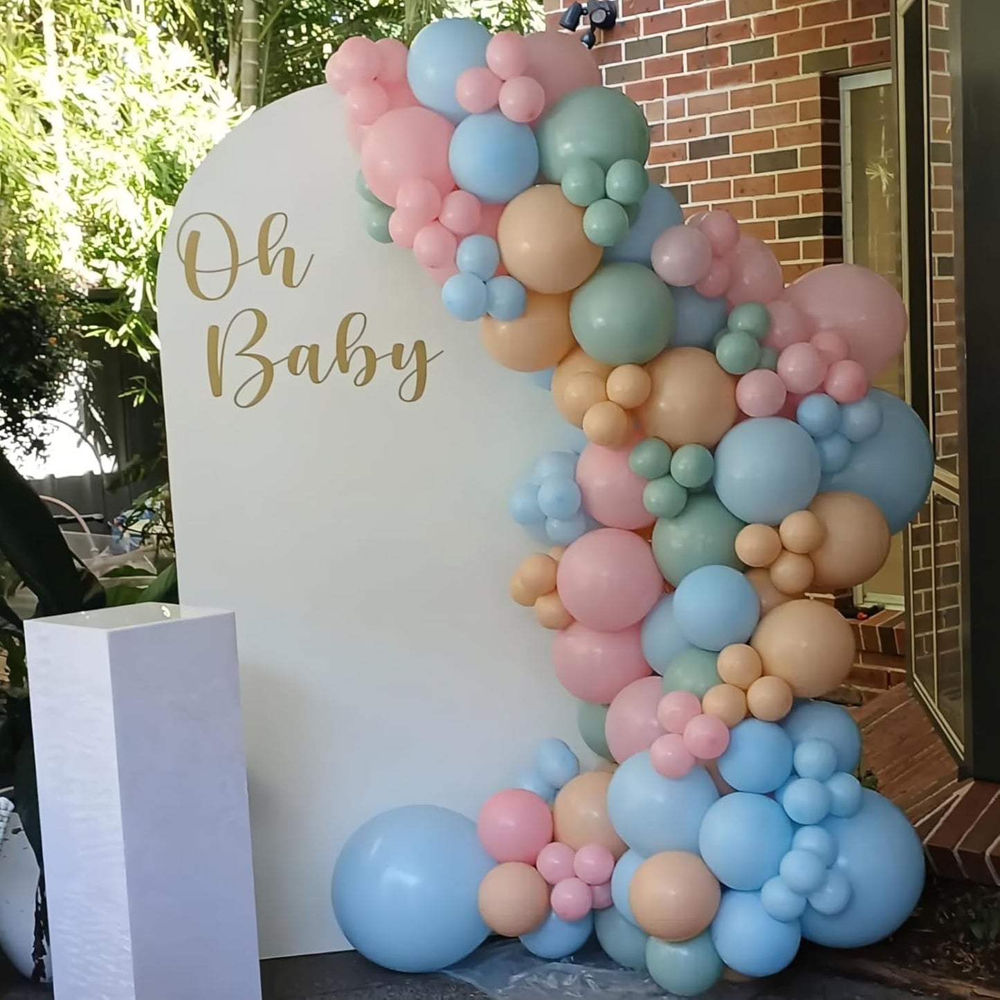 Pink Blue Green Balloons 12inch 60pcs Pale Pink Beige Light Pastel Blue White Sand Dusty Green Helium Latex Balloon for Arch Boho Birthday Garden Tea Party Decorations Bridal Baby Shower Wildflower