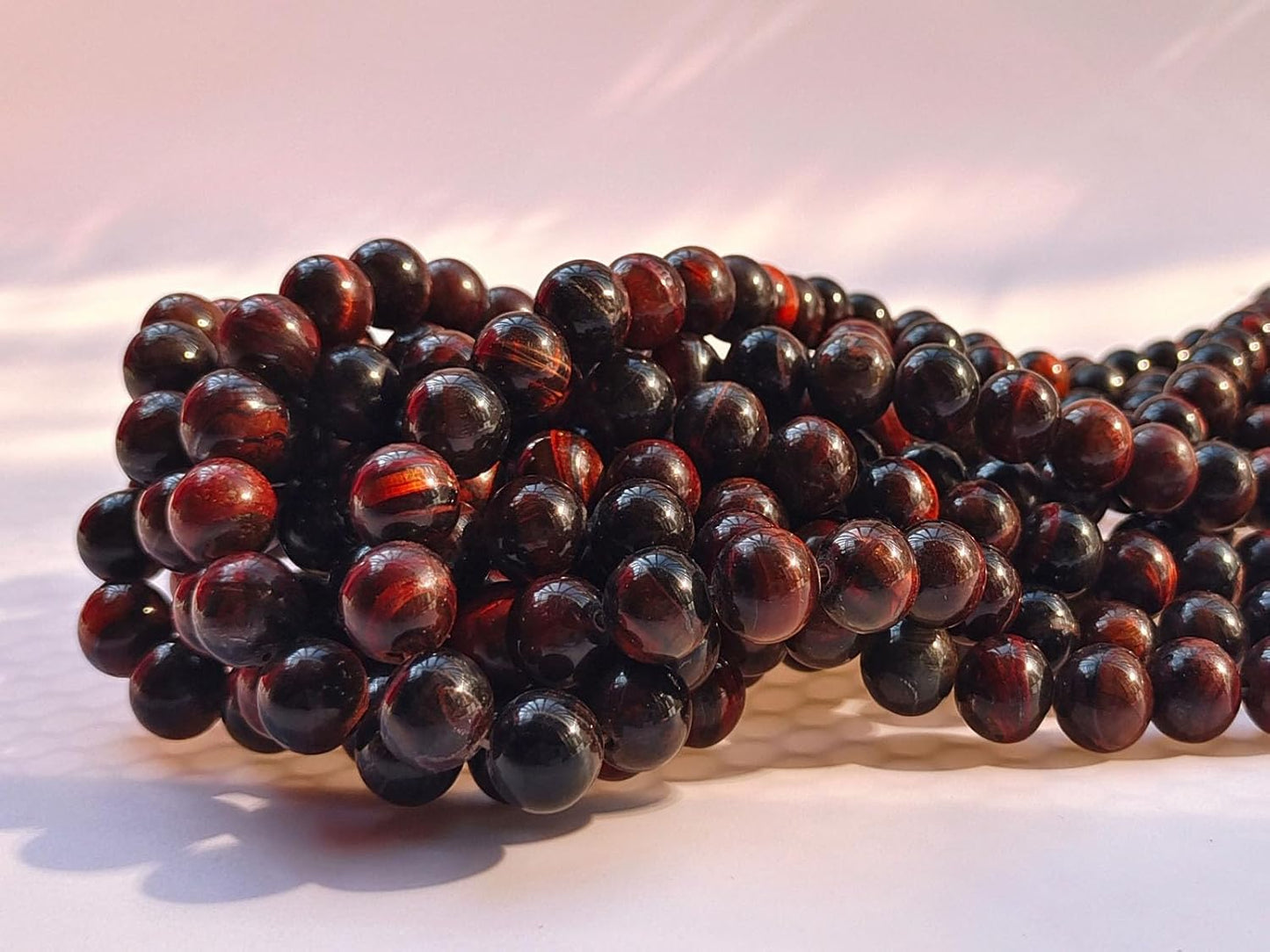 Stone Beads 10mm 60pcs Red Tiger Eye Beads Round Loose Gemstones Beads for Bracelet Necklace Jewelry Making (10mm, 61015 Red Tiger Eye)