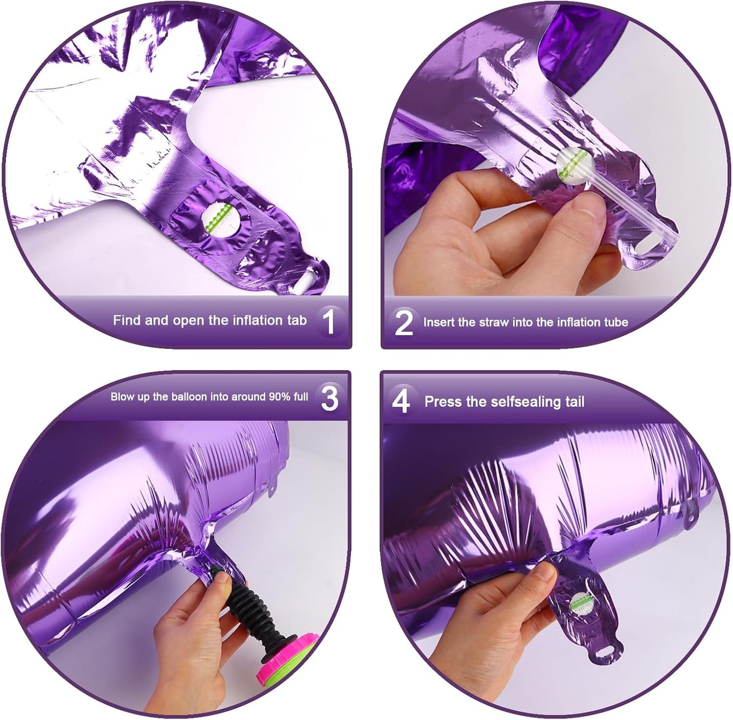 Purple Number 7 Birthday Balloon 40 Inch, Digital Balloons for 7 17 27 70 77 Party Celebration Decorations Supplies, Mylar Foil Numbers Balloon for Seven Wedding Anniversary