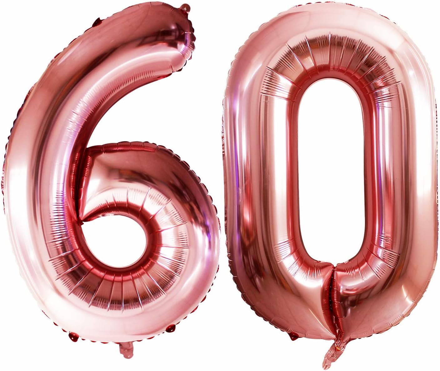 GOER Number 60 Balloons for 60th Birthday Party Decorations,42 Inch Jumbo Foil Helium Balloons for 60th Anniversary (Rose Gold)