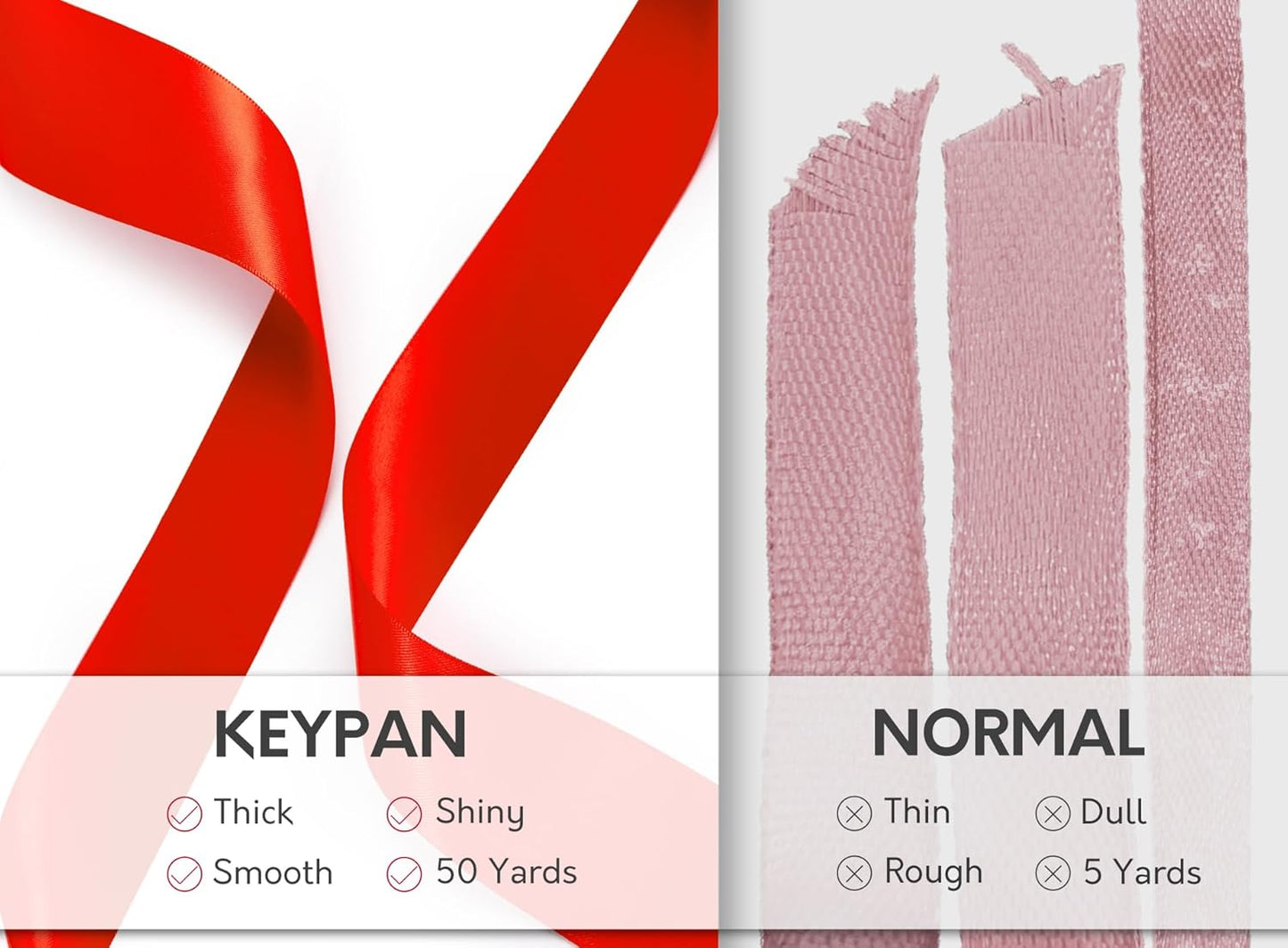 Red Satin Ribbon 7/8 Inch x 50 Yards Double-Faced Ribbons for Christmas Gift Wrapping Flower Bouquet Wedding Paper Bows Invitations Crafts