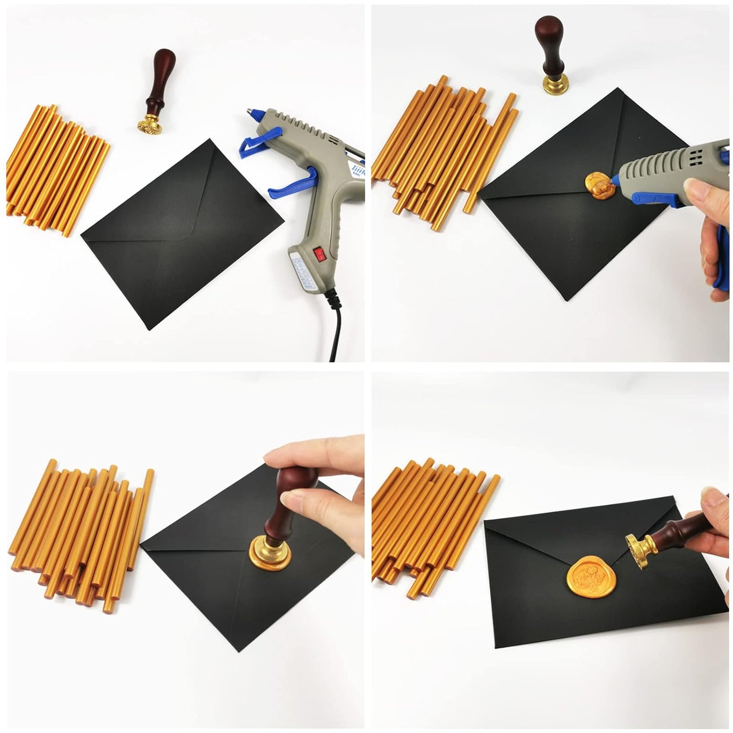 VARACL Hot Melt Glue Sealing Sticks for Letter Seal Stamp - Great for Wedding Invitations, Cards Envelopes, Snail Mails, Postcards, Greeting Cards, Gift Ideas, 7 x 100 mm, 20PCS (Red)