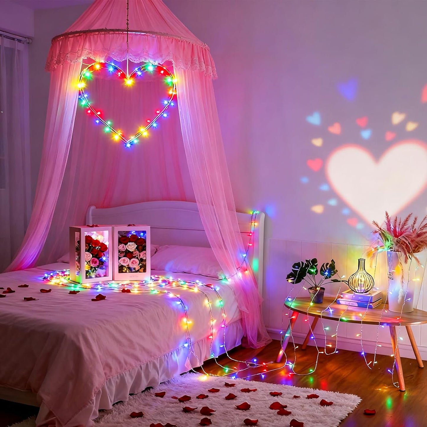 Pastel Plug in Easter String Lights, 33ft 100 LED Clear Wire Decorative Multicolored Christmas Birthday Wedding Party Lighting Up for Window Bedroom Tree Hanging Decorations (Multi Color)