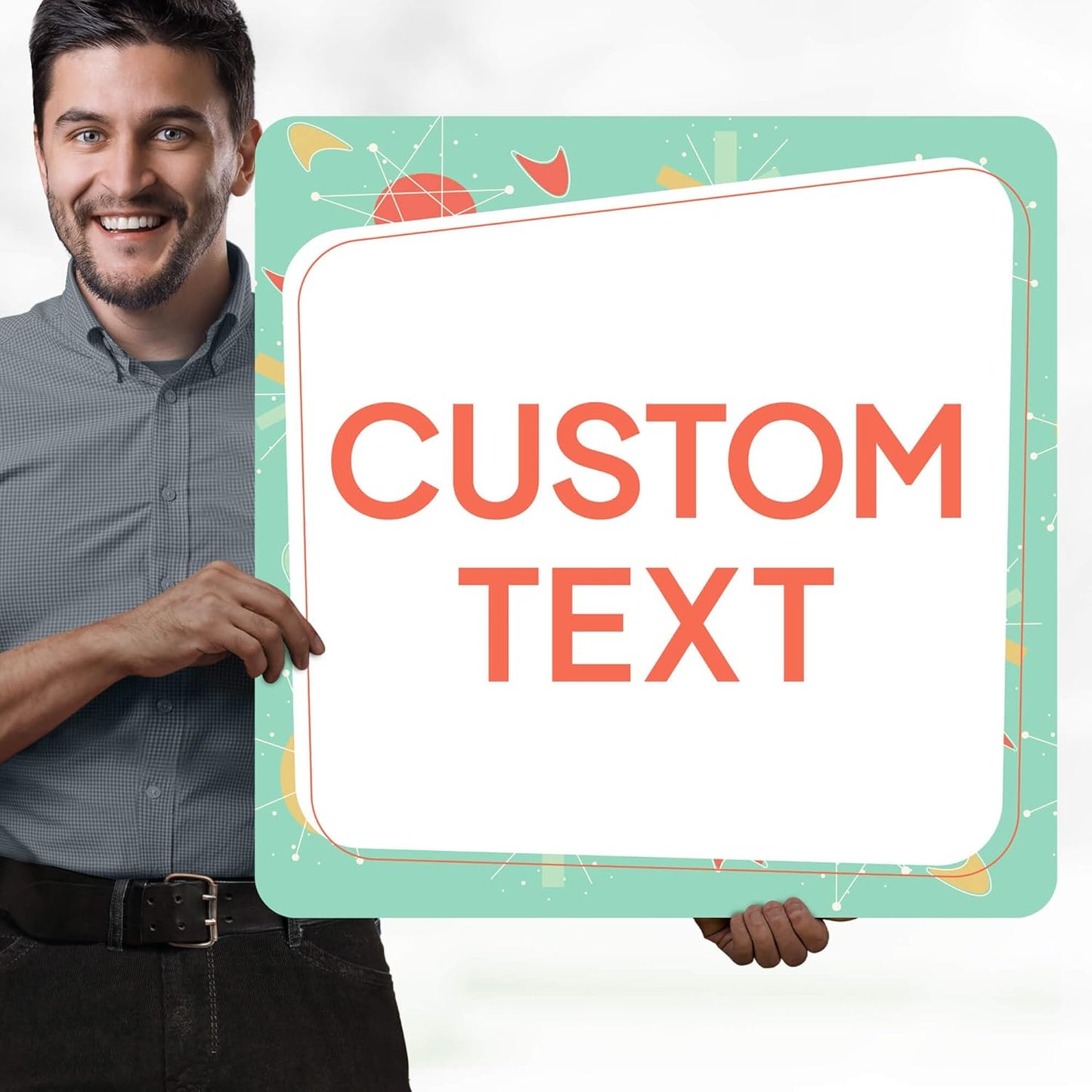 Custom Sign, Custom Street Sign, 11 Font Colors, 13 Font Styles, 4 Hole Options, 22 Sizes, 24x24 Inches, Rust Free DiBound, Fade Resistant, Made in USA by My Sign Center (Mid-Century Modern 2)