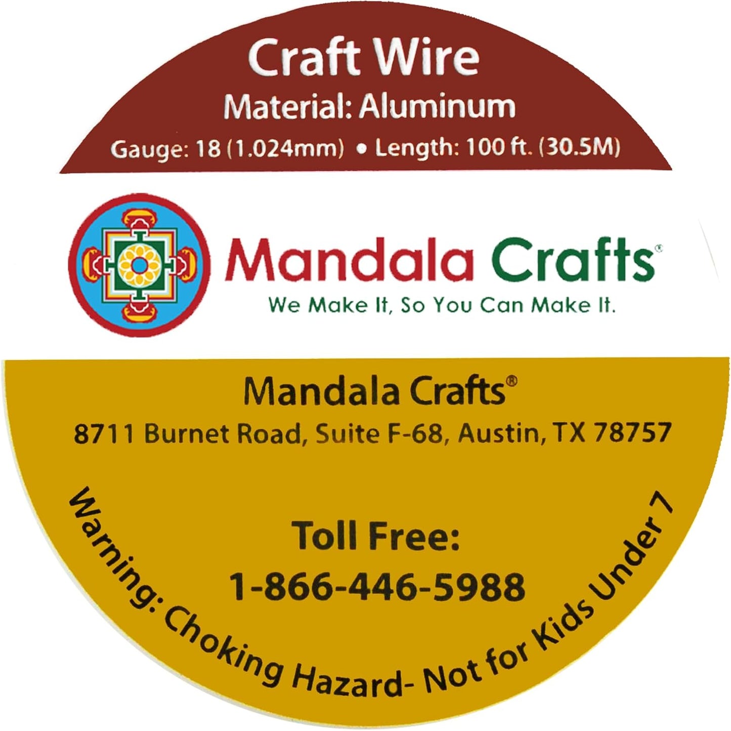 Mandala Crafts 18 Gauge Anodized Aluminum Craft Wire for Jewelry Making - 100 FT Colored Flexible Turquoise Wire - Bendable for Bonsai Armature Crafting Sculpting