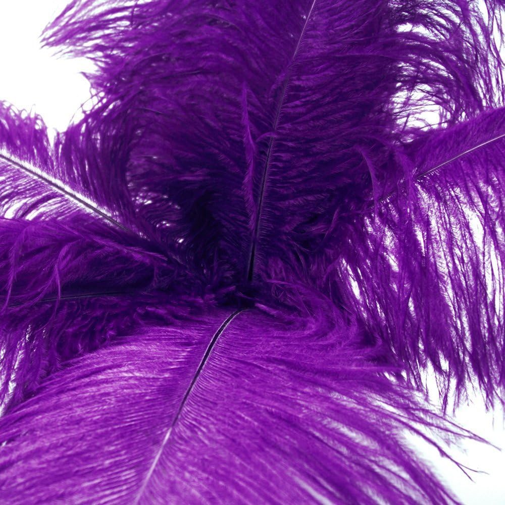 KOLIGHT 40pcs 12''~14''(30~35cm) Natural Ostrich Feathers for DIY Home Wedding Party Office Decoration (Purple)