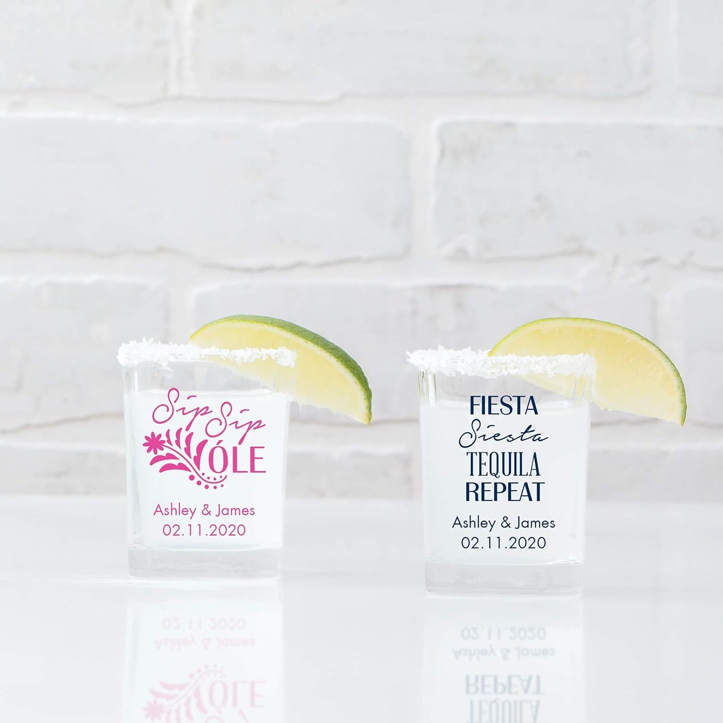 WEDDINGSTAR Personalized 2.75oz Shot Glass Customizable Full Color Print - 108 pack