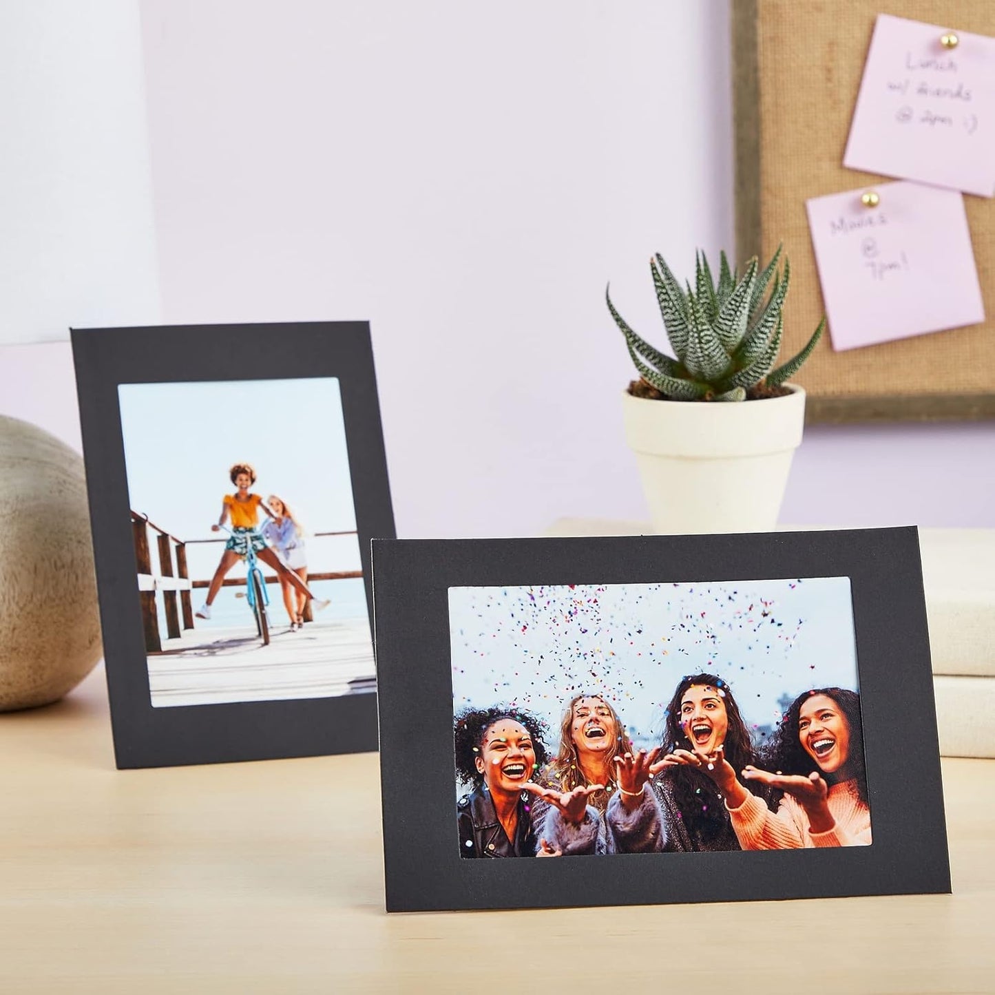 Juvale 4x6 Black Cardboard Photo Frames Bulk -Tabletop Easel Back for DIY Crafts - Paper Picture Frames with Stand 50-Pack