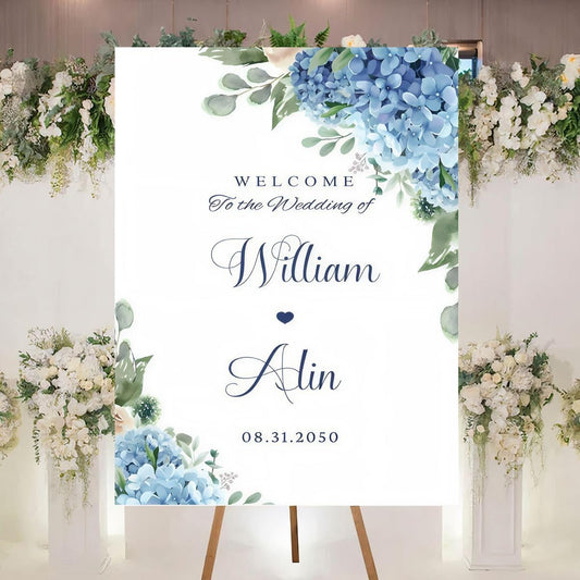 Personalized Welcome To Our Wedding Sign, Wedding Decorations, Flowers Wedding Sign #9, Vesion 9