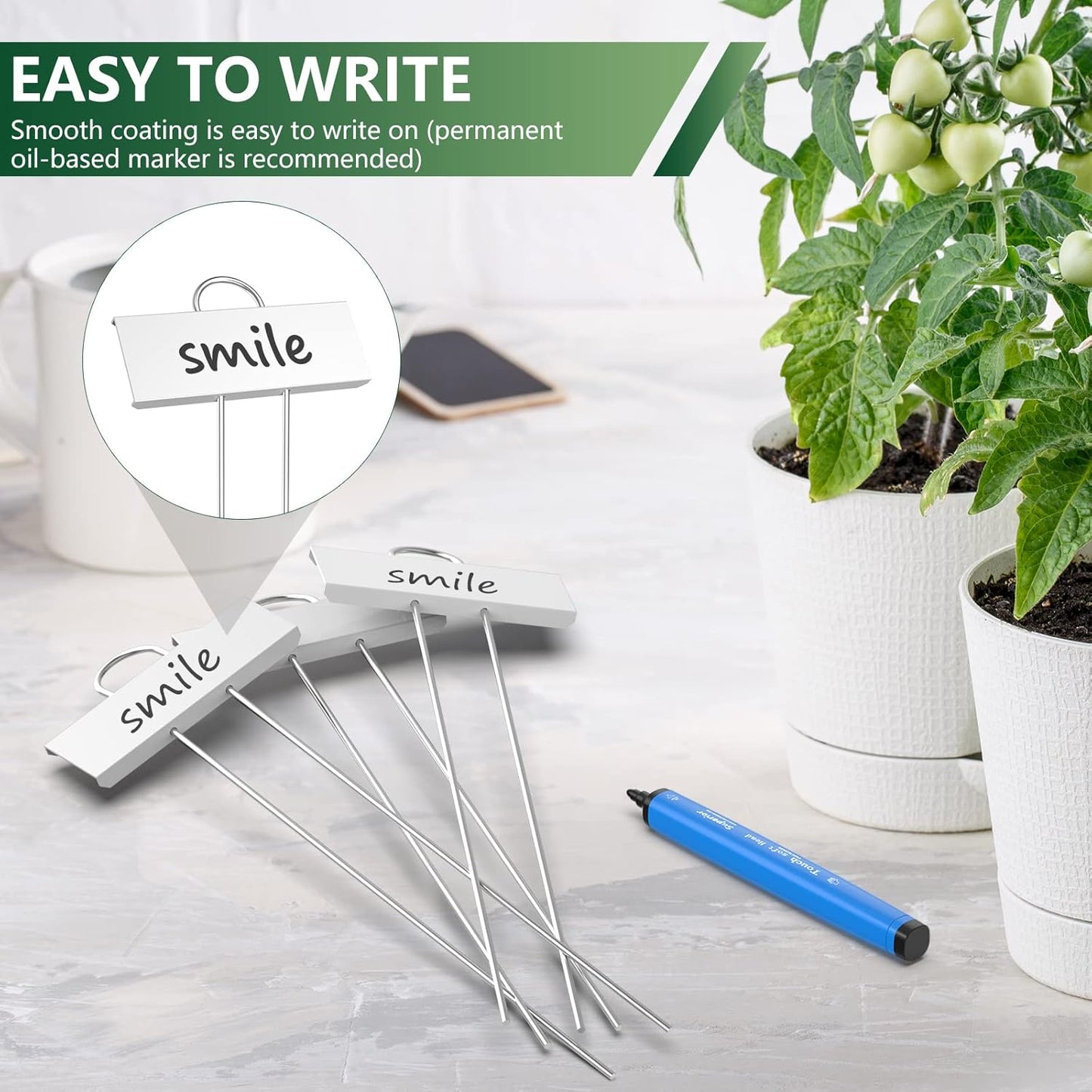 STARTOSTAR 30-Pack Metal Plant Labels, 10.6" Garden Markers Reusable Nursery Tags for Vegetables Herb Flower Seed Greenhouse