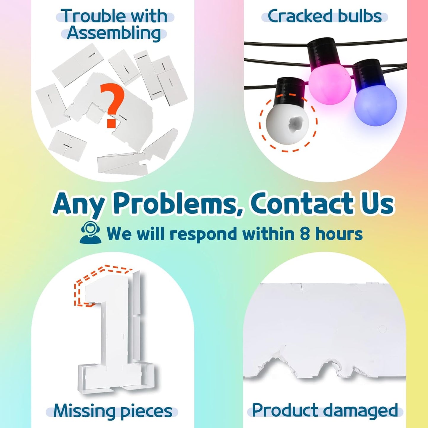 imprsv 4FT Colorful Marquee Numbers,18 Colors Number 1 with Remote, Light Up Numbers Sign for 1st Birthday Decorations Anniversary Party Decor, Pre-Cut Foam Board Kit, Mosaic Sign for Balloon