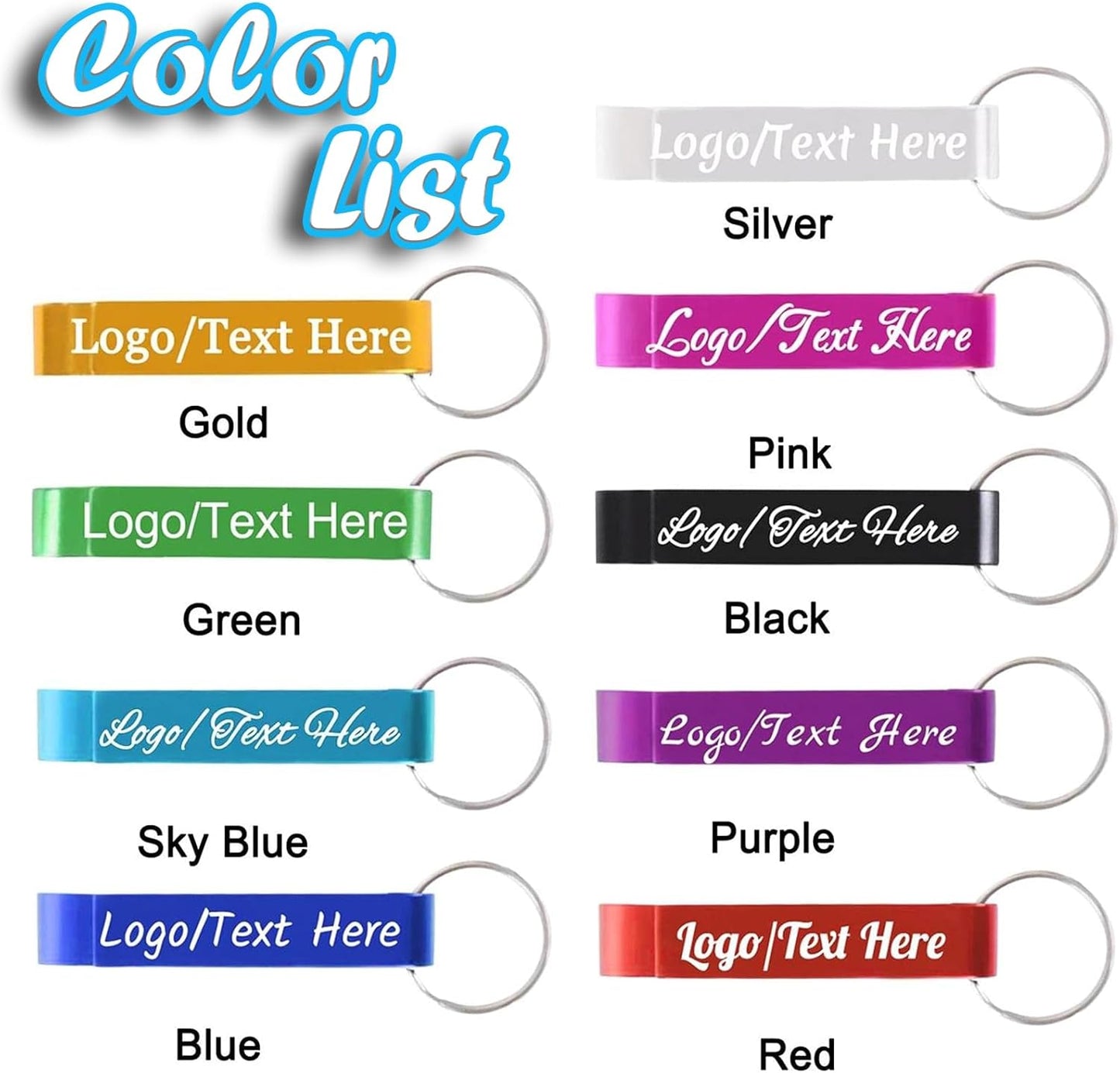 50pcs Personalized Bottle Opener Keychain Bulk Custom Engraved Text/Logo Keychains Customized Beer Bottle Opener for Bar, Graduation,Party,Wedding Favors Gift (50pcs)