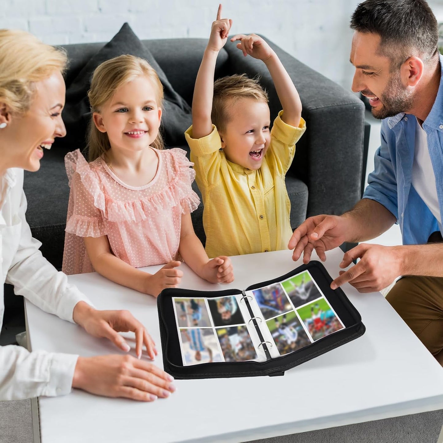 Madrigal Trading Card Binder 4 Pocket,400 Pockets Card Holder with 50 Removable Sleeves,Trading Card Albums for Game Cards,Premium Card Book, Game Cards & Sports Cards Red/White