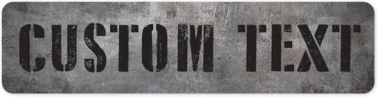 Custom Sign, Custom Street Sign, 11 Font Colors, 13 Font Styles, 4 Hole Options, 22 Sizes, 12x48 Inches, Rust Free DiBound, Fade Resistant, Made in USA by My Sign Center (Grunge Metal)