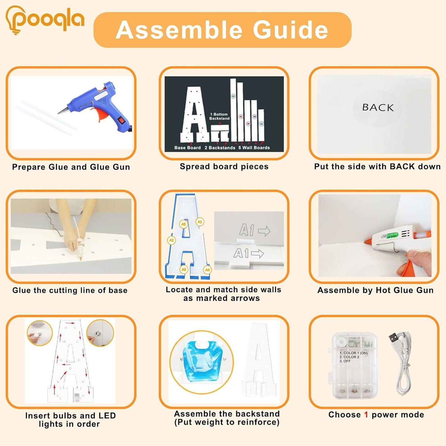 Pooqla 4 FT Marquee Light Up Letters, Giant LED Sign Cool White and Warm White Marquee Letter 4 Feet Tall, Big Mosaic Letter B for Balloons Birthday Party Anniversary Wedding Decorations