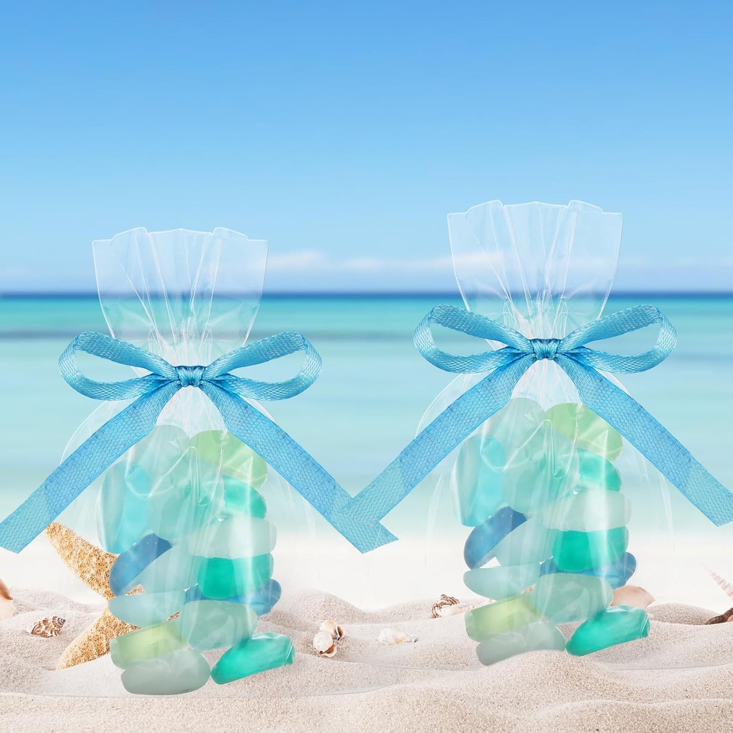 200g Sea Glass Soap Decor Seashell Decorative Soaps for Bathroom Home Decor Beach Wedding Nautical Wedding Party Favors Beach Bridal Shower Favors(Sea Glass)