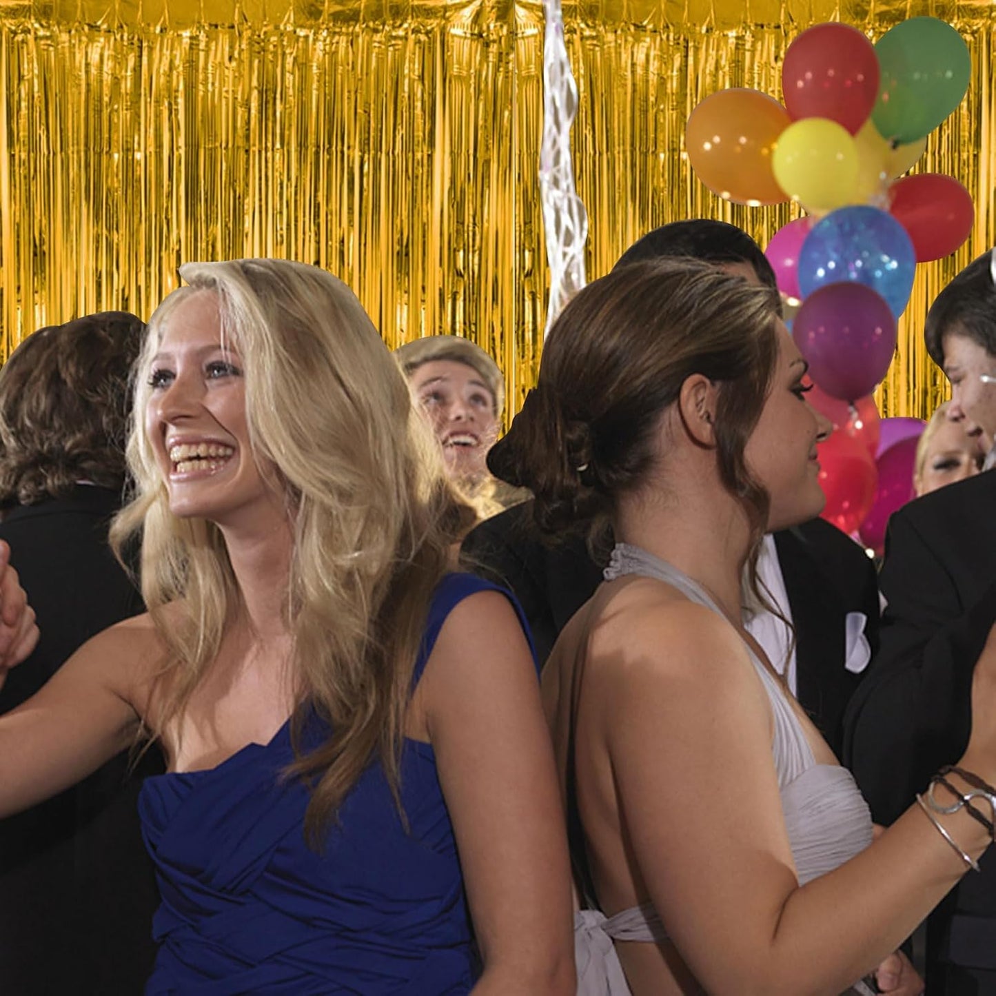 20 Pack Gold Fringe Curtain Backdrop Tinsel Streamers Birthday Party Decorations Christmas Photo Booth Backdrop Halloween New Year Graduation Baby Shower Theme Party Decorations