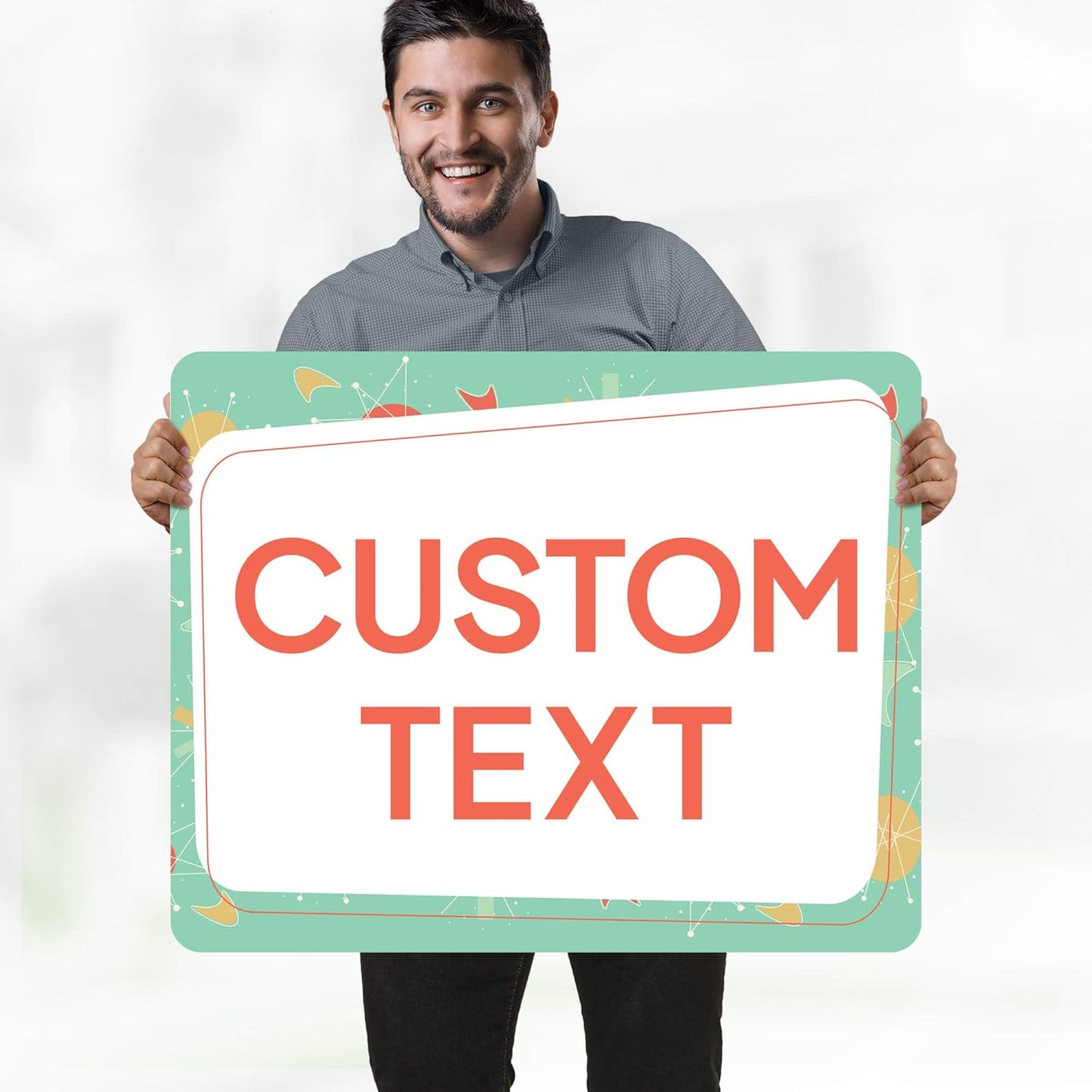 Custom Sign, Custom Street Sign, 11 Font Colors, 13 Font Styles, 4 Hole Options, 22 Sizes, 24x30 Inches, Rust Free DiBound, Fade Resistant, Made in USA by My Sign Center (Mid-Century Modern 2)