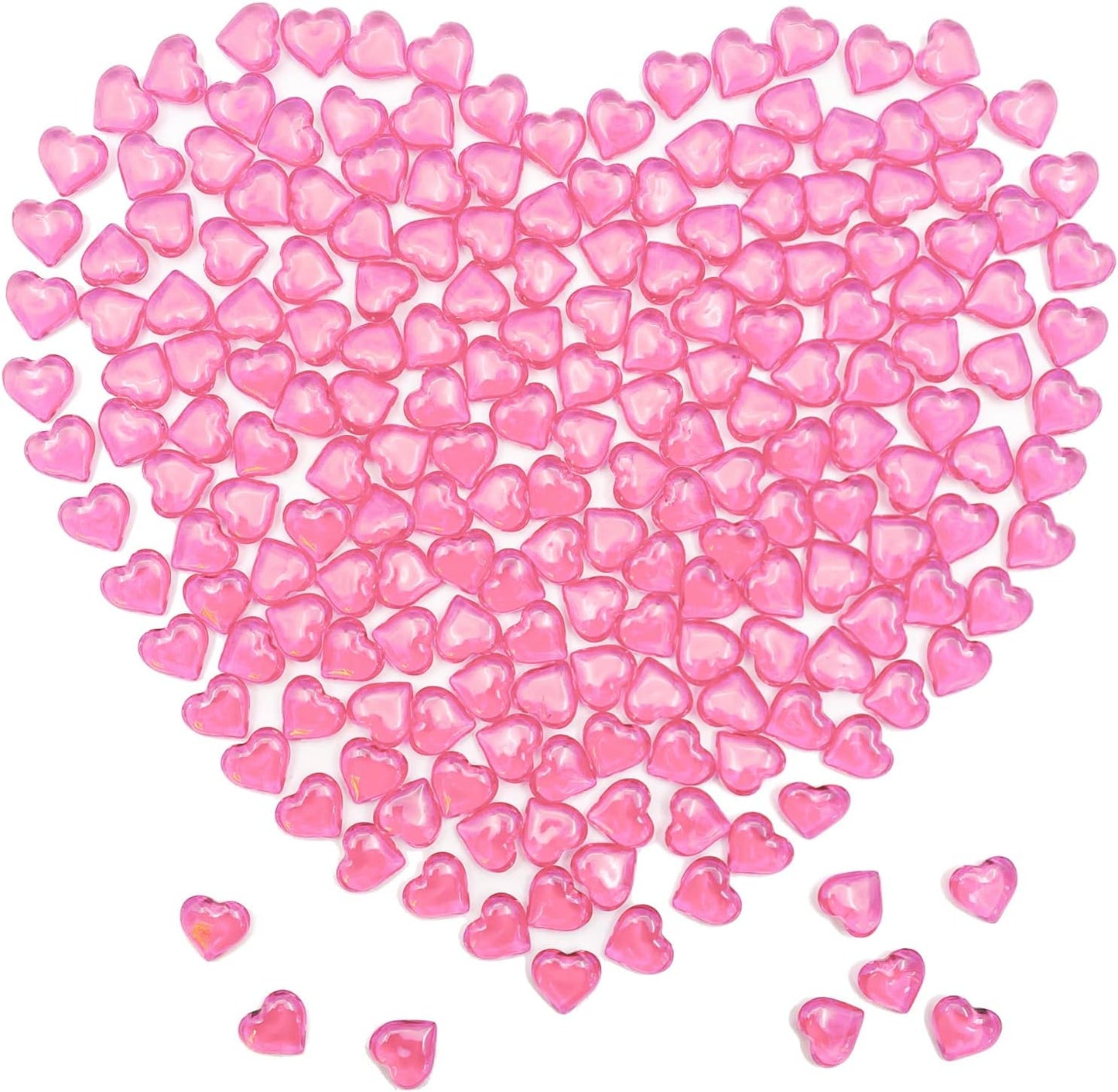 200pcs Pink Hearts Vase Filler Valentines Day Decorations, Acrylic Hearts Shaped Valentines Day Decor Plastic Heart Table Decor Pink