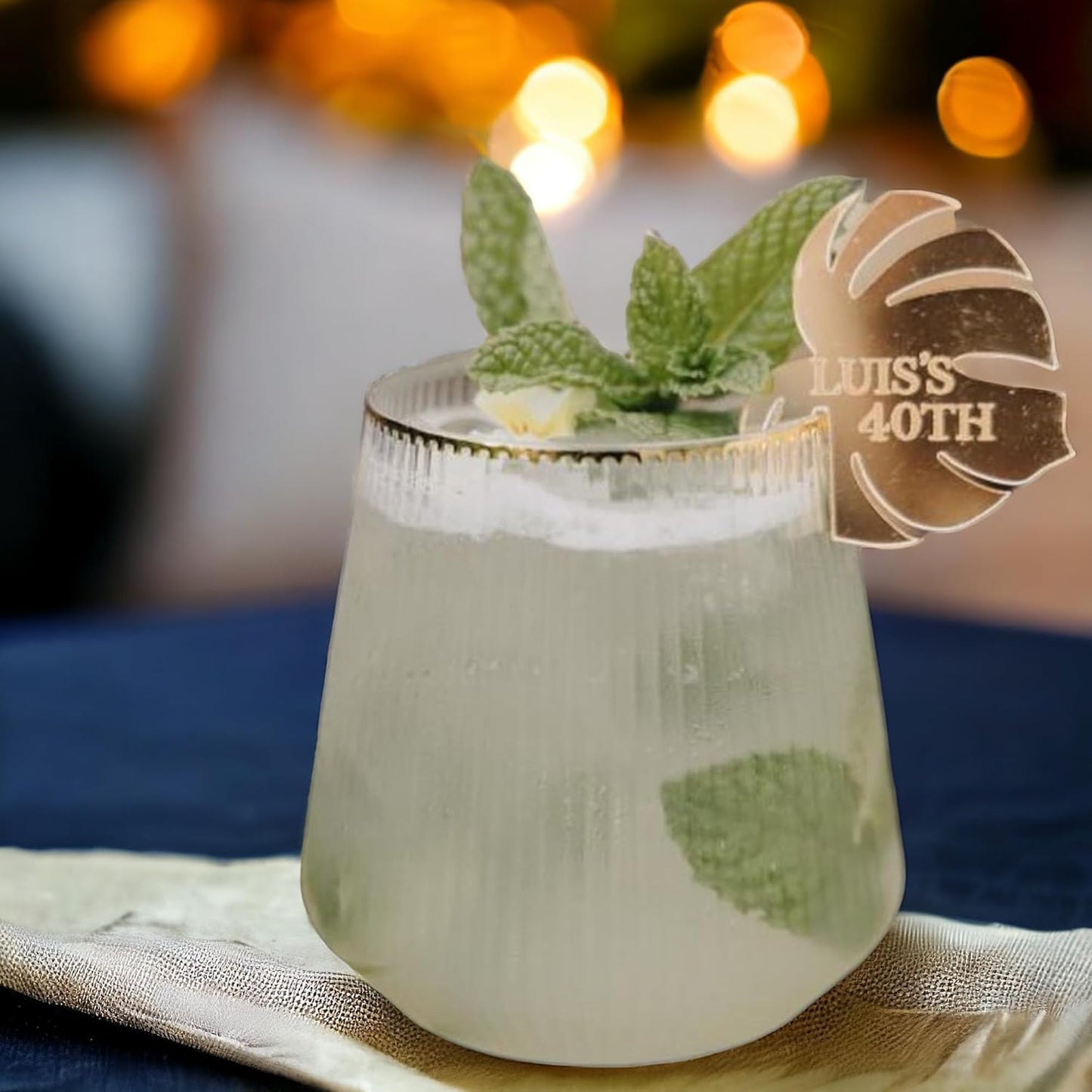 40 count Origami Ripple Unbreakable Stemless Plastic Wine Champagne Whiskey Glasses Elegant Durable Disposable Indoor Outdoor Ideal for Home, Office, Bars, Wedding, Ribbed 12 Ounce Cups (Gold Rim)