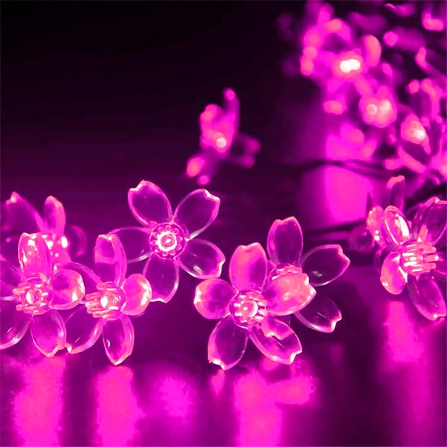 Hot Pink Aesthetic Flower Lights String Indoor Decorations, 33Ft 100 LED Decorative Tree Bedroom Window Hanging Fairy Cherry Blossom Lights for Valentine's Day, Wedding Party, Christmas Decor