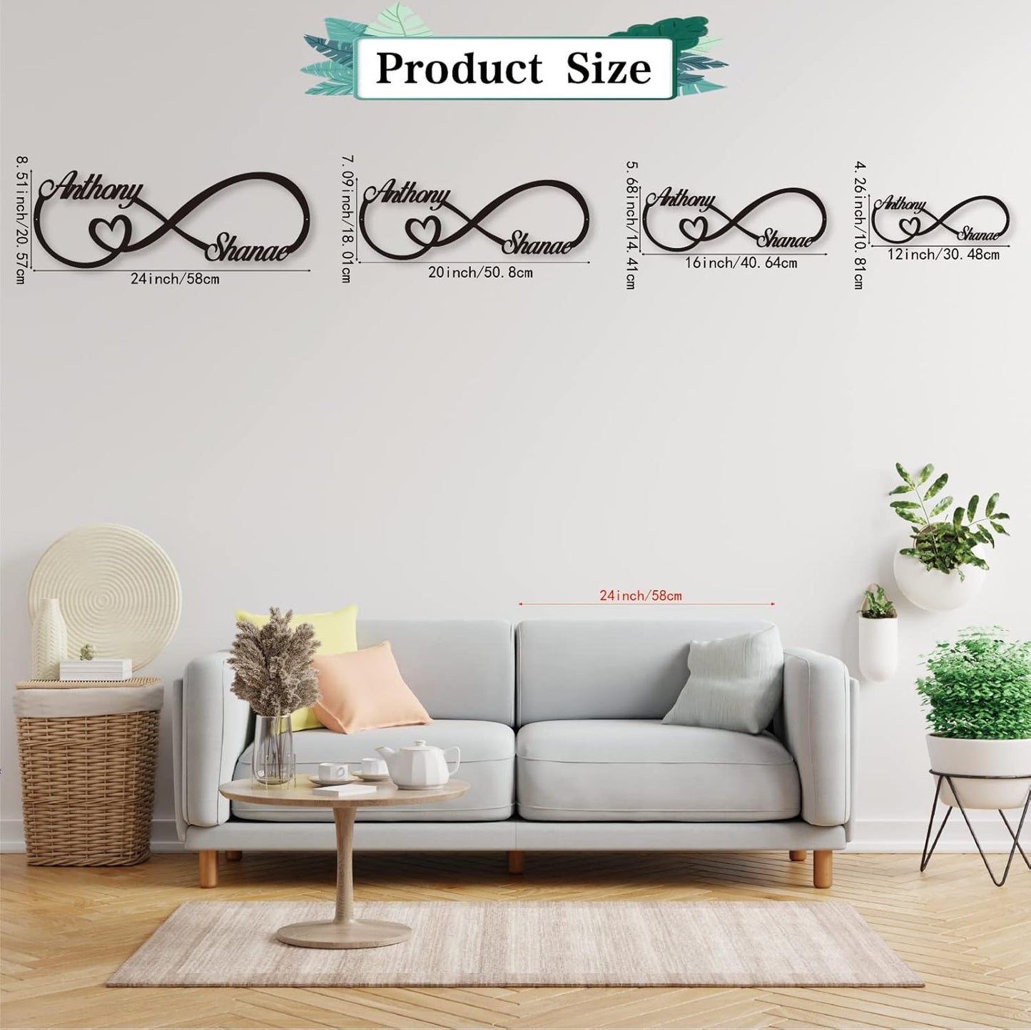 Personalized Infinity Symbol, Metal Love Sign, Custom Family Name Established Date, Metal Wall Art Decor, Valentine'S Day Gift For Her, Personalized Anniversary Wedding Engagement Gift For Couple