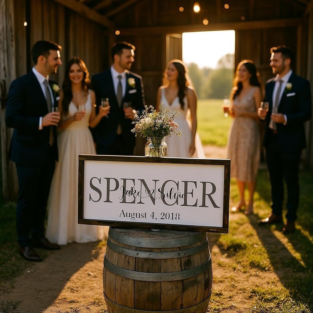 personalized wedding sign custom wedding sign marriage ceremony decorations Newlywed gifts personalized family name sign custom last name wall decor (FS05-Family Name)