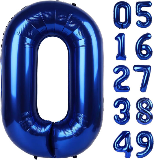 Night Blue Helium Number Balloon 40 Inch, Giant Foil Night Blue Number 0 Birthday Balloons, Large Numbers 10 20 30 40 50 60 70 80 90 100 2025, Party Celebration Supplies Decorations